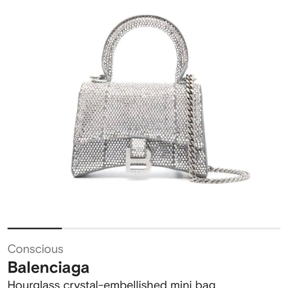 Balenciaga Hourglass Crystal-embellished mini bag - Picture 8 of 9